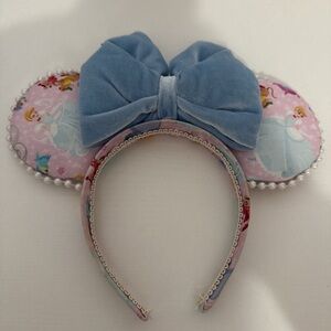Blue Bow Princess Mouse Ears Headband